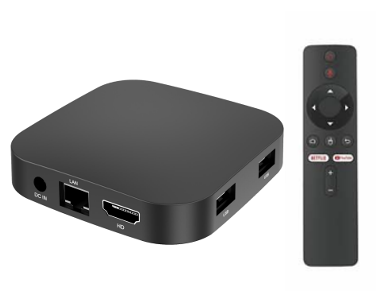 4K Android TV box with voice remote, HDMI, USB, Ethernet port for smart home entertainment
Upgrade your old TV to a smart TV with this powerful streaming media player, supporting 4K resolution and multiple connectivity options